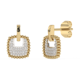 Gold earrings with diamonds in a classic shape