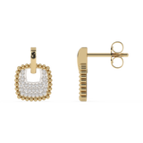 Gold earrings with diamonds in a classic shape