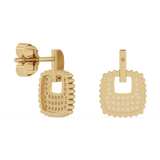 Gold earrings with diamonds in a classic shape