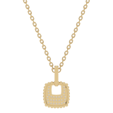 Gold Pendant with Shiny Square