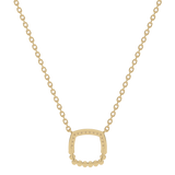 Gold necklace with diamonds in the shape of a square