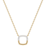 Gold necklace with diamonds in the shape of a square