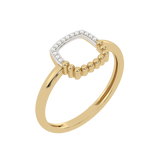 Modern gold ring with diamonds 