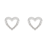 Złote kolczyki z brylantem w kształcie serca