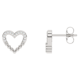 Złote kolczyki z brylantem w kształcie serca