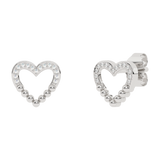 Złote kolczyki z brylantem w kształcie serca