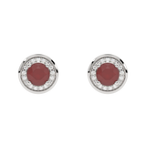 Gold Earrings with Rubies and Diamonds