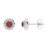 Gold Earrings with Rubies and Diamonds