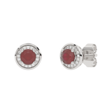 Gold Earrings with Rubies and Diamonds