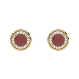 Gold Earrings with Rubies and Diamonds