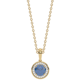 Gold pendant with London Blue Topaz and diamonds 