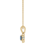 Gold pendant with London Blue Topaz and diamonds 