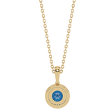 Gold pendant with London Blue Topaz and diamonds 