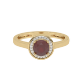 Gold ring with ruby ​​and diamonds