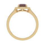 Gold ring with ruby ​​and diamonds