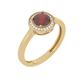 Gold ring with ruby ​​and diamonds
