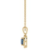 Gold pendant with London Blue Topaz and diamonds 