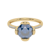 Gold ring with London Blue Topaz - Blue Glow