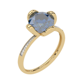 Gold ring with London Blue Topaz - Blue Glow