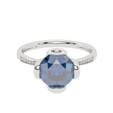 Gold ring with London Blue Topaz - Blue Glow