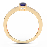 Klasyczny Szafirowy Pierścionek z Brylantami