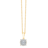 Złota zawieszka z brylantami w klasycznej rozetowej formie