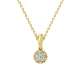 Złota zawieszka z okrągłą brylantową rozetą