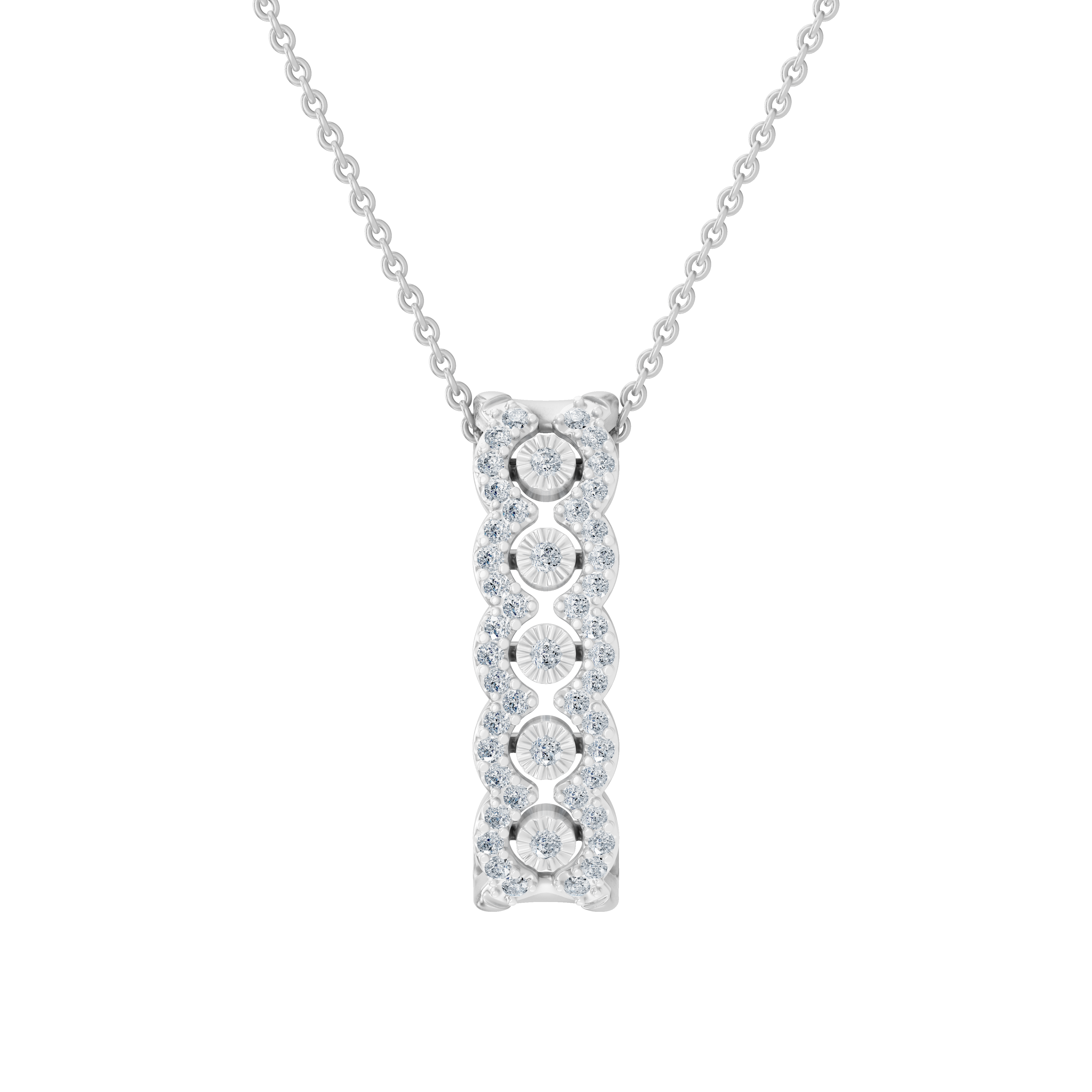 Złota zawieszka z pionową brylantową kompozycją