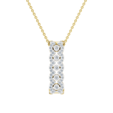 Złota zawieszka z pionową brylantową kompozycją