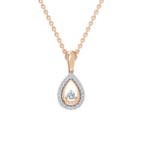 Złota zawieszka w kształcie kropli z brylantową aurą