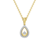 Złota zawieszka w kształcie kropli z brylantową aurą