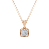 Złota zawieszka z kwadratową brylantową rozetą