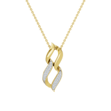 Złota zawieszka z falującym motywem i brylantowym akcentem