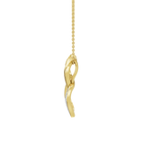 Złota zawieszka z falującym motywem i brylantowym akcentem