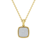 Złota zawieszka z kwadratową brylantową taflą