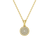 Złota zawieszka z okrągłą brylantową rozetą