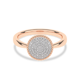 Gold ring with a diamond disc