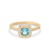 Pierścionek z Akwamarynem i Brylantami