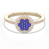 Pierścionek z Szafirowym Kwiatem