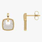 Gold earrings with diamonds in a classic shape