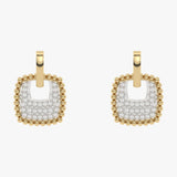 Gold earrings with diamonds in a classic shape