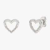 Gold earrings with a heart-shaped diamond