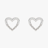 Gold earrings with a heart-shaped diamond