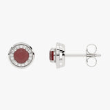 Gold Earrings with Rubies and Diamonds