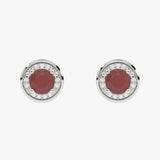 Gold Earrings with Rubies and Diamonds