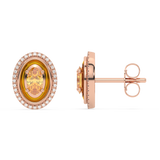 Złote kolczyki z cytrynami i brylantami