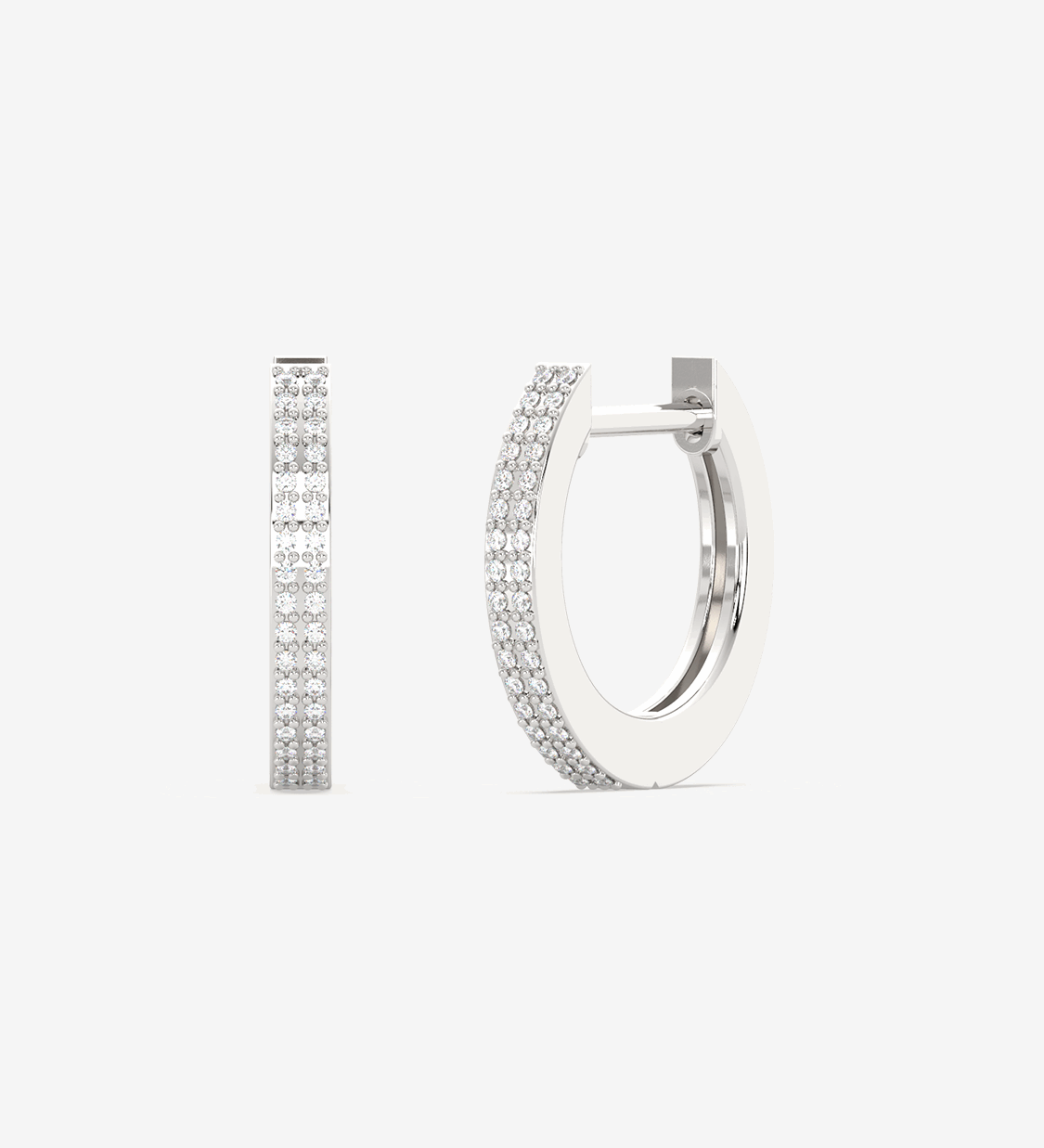 Kolczyki Brylantowe Obręcze Biały - Venetia Jewels - 14K złoto z brylantami