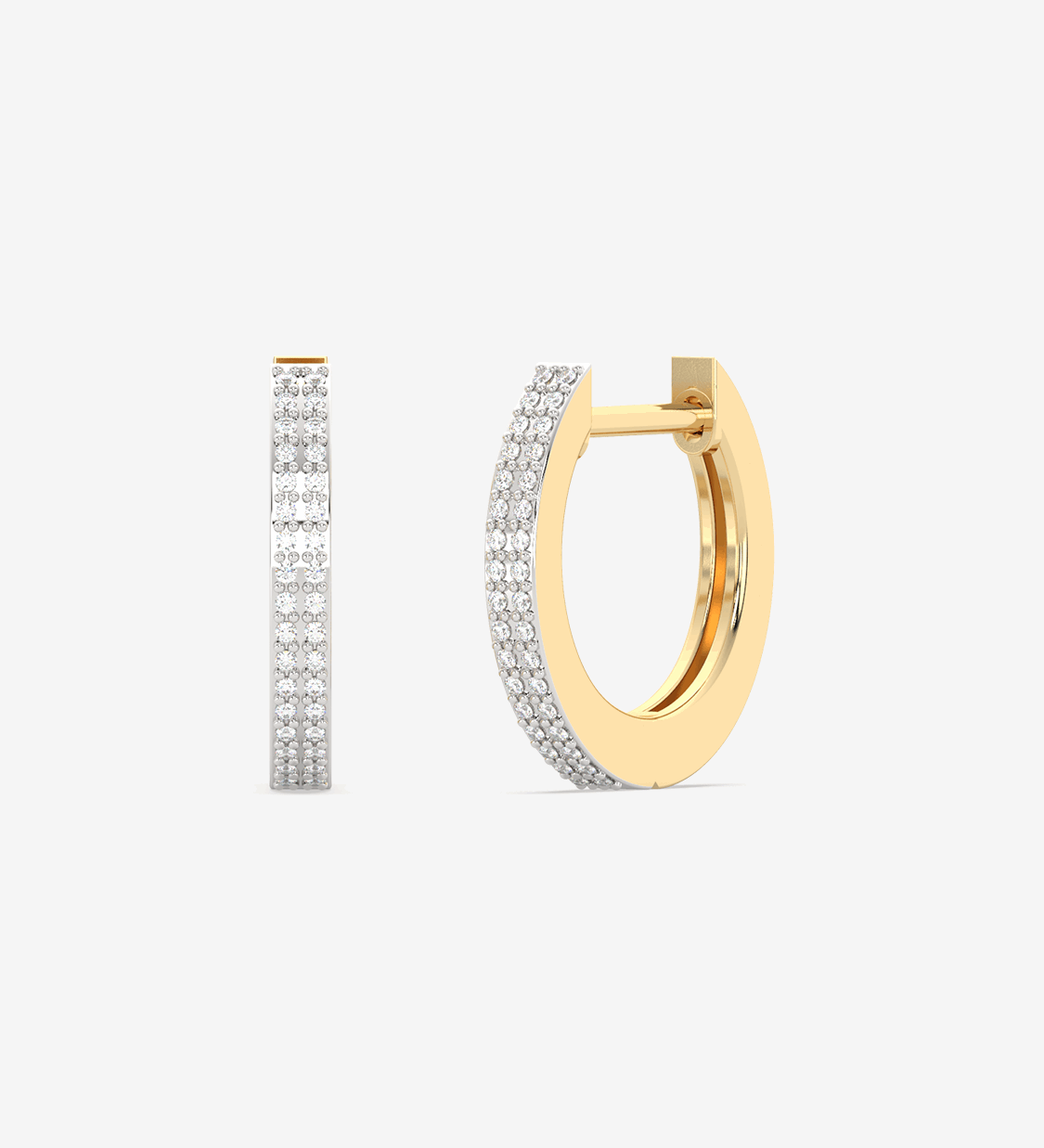 Kolczyki Brylantowe Obręcze żółty - Venetia Jewels - 14K złoto z brylantami