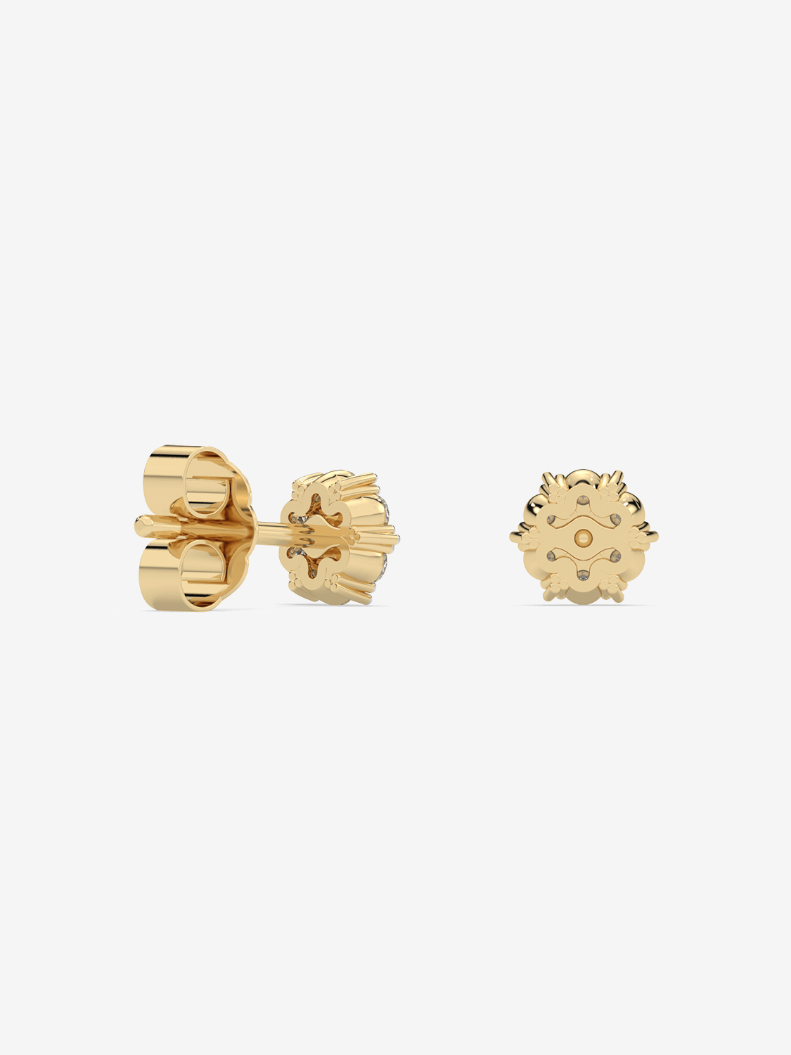 Kolczyki z Brylantowym Kwiatem - Venetia Jewels - 14K złoto z brylantami