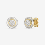 Okrągłe Kolczyki Sztyfty z Brylantami żółty - Venetia Jewels - 14K złoto z brylantami